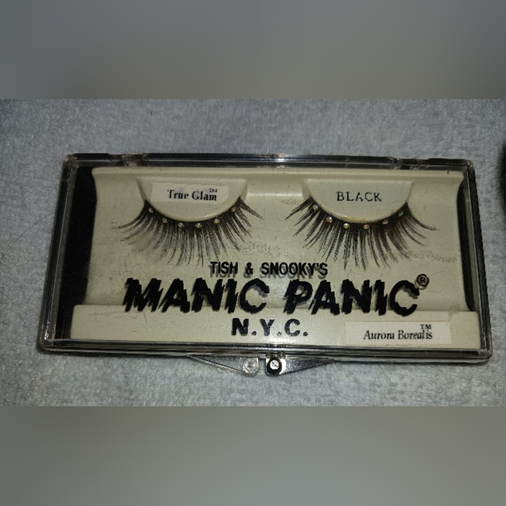 Vintage Tish & Snooky's Manic Panic NYC Long Black Eyelashes with Rhinestones